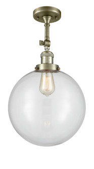 Franklin Restoration One Light Semi-Flush Mount in Antique Brass (405|201F-AB-G202-12)