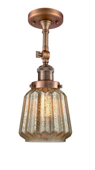 Franklin Restoration LED Semi-Flush Mount in Antique Copper (405|201F-AC-G146-LED)