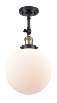 Franklin Restoration One Light Semi-Flush Mount in Black Antique Brass (405|201F-BAB-G201-10)