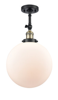 Franklin Restoration One Light Semi-Flush Mount in Black Antique Brass (405|201F-BAB-G201-12)