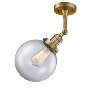 Franklin Restoration One Light Semi-Flush Mount in Brushed Brass (405|201F-BB-G202-8)