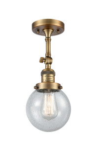 Franklin Restoration One Light Semi-Flush Mount in Brushed Brass (405|201F-BB-G204-6)