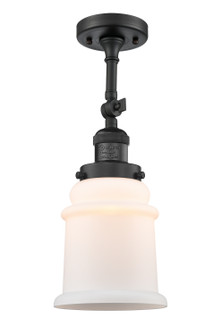 Franklin Restoration One Light Semi-Flush Mount in Matte Black (405|201F-BK-G181)