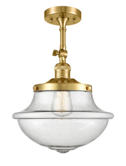 Franklin Restoration One Light Semi-Flush Mount in Satin Gold (405|201F-SG-G544)
