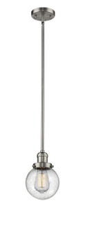 Franklin Restoration One Light Mini Pendant in Brushed Satin Nickel (405|201S-SN-G204-6)
