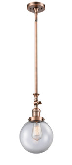 Franklin Restoration One Light Mini Pendant in Antique Copper (405|206-AC-G202-8)