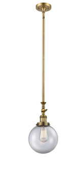 Franklin Restoration One Light Mini Pendant in Brushed Brass (405|206-BB-G202-8)