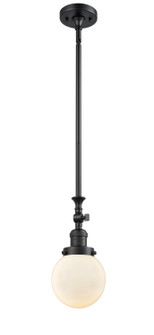 Franklin Restoration One Light Mini Pendant in Matte Black (405|206-BK-G201-6)