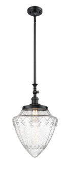 Franklin Restoration One Light Mini Pendant in Matte Black (405|206-BK-G664-12)