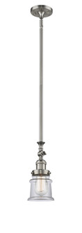 Franklin Restoration One Light Mini Pendant in Brushed Satin Nickel (405|206-SN-G182S)