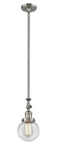 Franklin Restoration LED Mini Pendant in Brushed Satin Nickel (405|206-SN-G202-6-LED)