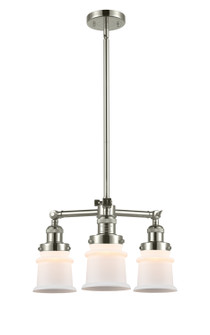 Franklin Restoration Three Light Chandelier in Polished Nickel (405|207-PN-G181S)