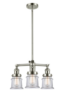 Franklin Restoration Three Light Chandelier in Polished Nickel (405|207-PN-G182S)