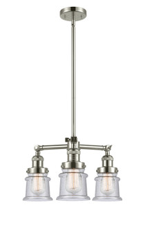 Franklin Restoration Three Light Chandelier in Polished Nickel (405|207-PN-G184S)