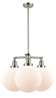 Franklin Restoration Three Light Chandelier in Polished Nickel (405|207-PN-G201-10)
