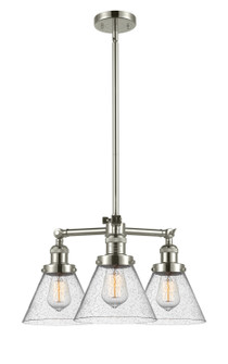 Franklin Restoration Three Light Chandelier in Polished Nickel (405|207-PN-G44)