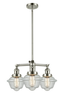 Franklin Restoration Three Light Chandelier in Polished Nickel (405|207-PN-G534)