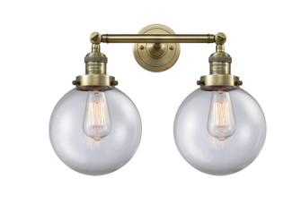 Franklin Restoration Two Light Bath Vanity in Antique Brass (405|208-AB-G202-8)