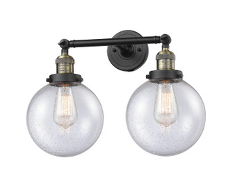 Franklin Restoration Two Light Bath Vanity in Black Antique Brass (405|208-BAB-G204-8)