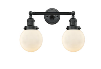 Franklin Restoration Two Light Bath Vanity in Matte Black (405|208-BK-G201-6)