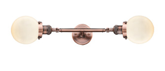 Franklin Restoration Two Light Bath Vanity in Antique Copper (405|208L-AC-G201-6)