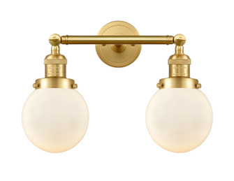 Franklin Restoration Two Light Bath Vanity in Satin Gold (405|208-SG-G201-6)
