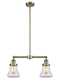 Franklin Restoration Two Light Island Pendant in Antique Brass (405|209-AB-G192)