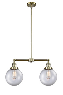 Franklin Restoration LED Island Pendant in Antique Brass (405|209-AB-G202-8-LED)