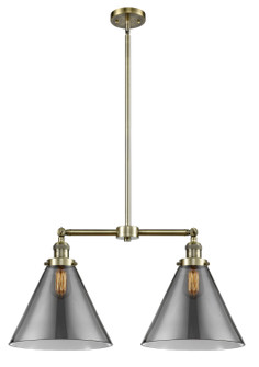 Franklin Restoration Two Light Island Pendant in Antique Brass (405|209-AB-G43-L)