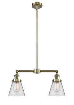 Franklin Restoration Two Light Island Pendant in Antique Brass (405|209-AB-G62)