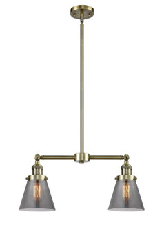Franklin Restoration Two Light Island Pendant in Antique Brass (405|209-AB-G63)