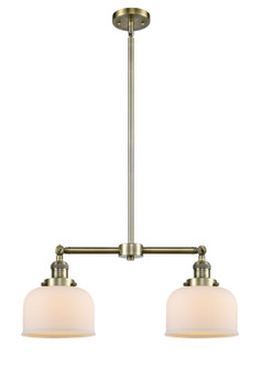Franklin Restoration Two Light Island Pendant in Antique Brass (405|209-AB-G71)