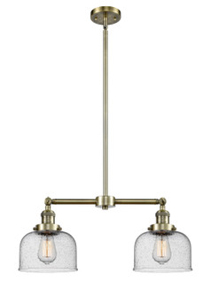 Franklin Restoration Two Light Island Pendant in Antique Brass (405|209-AB-G74)
