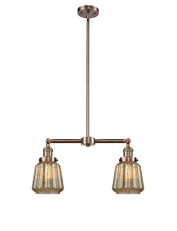 Franklin Restoration Two Light Island Pendant in Antique Copper (405|209-AC-G146)