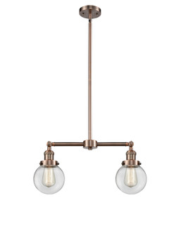 Franklin Restoration LED Island Pendant in Antique Copper (405|209-AC-G202-6-LED)