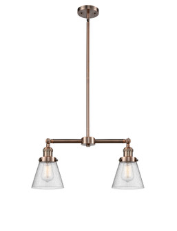 Franklin Restoration Two Light Island Pendant in Antique Copper (405|209-AC-G64)