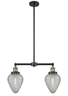 Franklin Restoration Two Light Island Pendant in Black Antique Brass (405|209-BAB-G165)