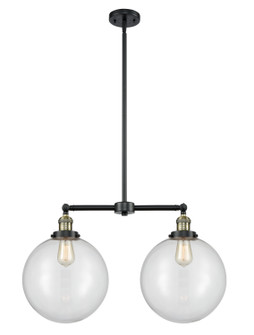 Franklin Restoration Two Light Island Pendant in Black Antique Brass (405|209-BAB-G202-12)