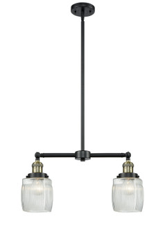 Franklin Restoration Two Light Island Pendant in Black Antique Brass (405|209-BAB-G302)