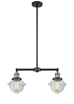 Franklin Restoration Two Light Island Pendant in Black Antique Brass (405|209-BAB-G532)
