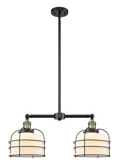 Franklin Restoration Two Light Island Pendant in Black Antique Brass (405|209-BAB-G71-CE)