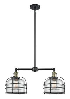 Franklin Restoration Two Light Island Pendant in Black Antique Brass (405|209-BAB-G72-CE)