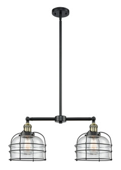 Franklin Restoration Two Light Island Pendant in Black Antique Brass (405|209-BAB-G74-CE)