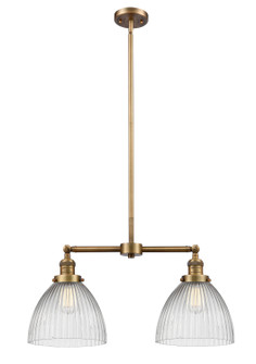 Franklin Restoration Two Light Island Pendant in Brushed Brass (405|209-BB-G222)