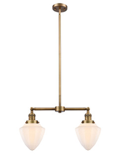 Franklin Restoration Two Light Island Pendant in Brushed Brass (405|209-BB-G661-7)