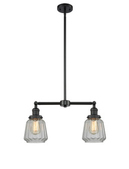 Franklin Restoration Two Light Island Pendant in Matte Black (405|209-BK-G142)