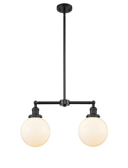 Franklin Restoration Two Light Island Pendant in Matte Black (405|209-BK-G201-8)