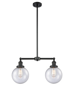 Franklin Restoration Two Light Island Pendant in Matte Black (405|209-BK-G204-8)