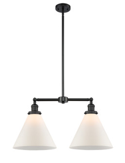 Franklin Restoration Two Light Island Pendant in Matte Black (405|209-BK-G41-L)