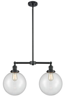 Franklin Restoration Two Light Island Pendant in Oil Rubbed Bronze (405|209-OB-G202-10)